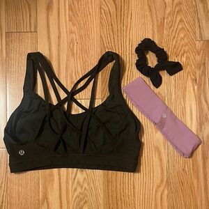 Lululemon Free to Be Serene Bra (Size 8) + Headband + Scrunchie Bundle